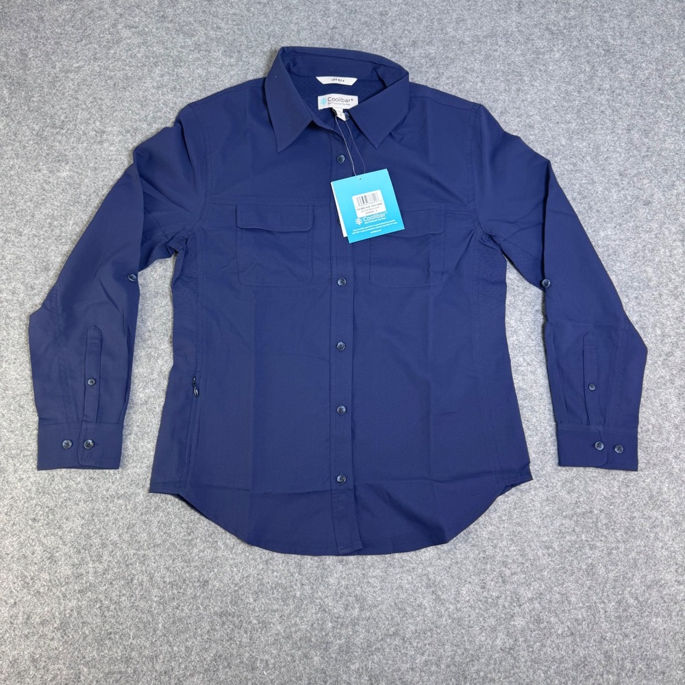 Coolibar Mylitta Travel Shirt Navy Blue UPF 50+ Sun Protection